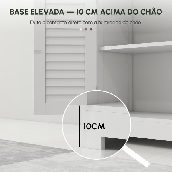 Armário Casa de Banho Coluna Casa de Banho com 6 Portas Prateleiras Ajustáveis Anti - tombo 60x30x170,5 cm Branco
