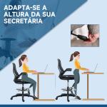 Cadeira de Escritório com Suporte Lombar Apoio para os Braços Dobrável e Altura Ajustável 59x65x102 - 122 cm Preto