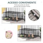 Recinto para Animais de Estimação DIY s com 22 Painéis e Porta Recinto Modular para Coelhos 105x70x45 cm Preto