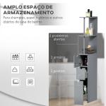 Coluna de Casa de Banho Moderno Móvel Auxiliar com 2 Prateleiras, 2 Gavetas e 1 Porta Anti - queda 15x33x136,8 cm Cinzento