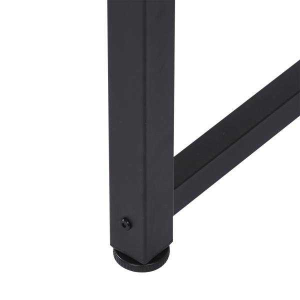 Secretária Moderna Mesa de Estudo com Estrutura de Aço e Pés Ajustáveis Mesa de Computador 120x60x76 cm Madeira e Preto