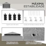 Tenda Dobrável Pop - UP 3,92x3,92x2,83 m com Altura Ajustável Proteção UV50+ Rede Mosquiteira e Bolsa de Transporte Cinza