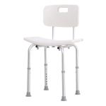 Cadeira para Duche Antiderrapante com Altura Ajustável em 8 Níveis Cadeira de Banho 50,6x43x71 - 88 cm Branco