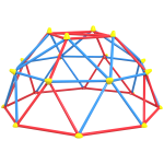 Cúpula de Escalada Conjunto de Cúpula Geométrica Parque Infantil para 3 - 8 Anos para Jardim Ø183x90 cm Vermelho e Azul