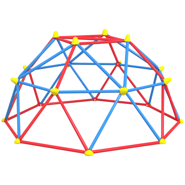 Cúpula de Escalada Conjunto de Cúpula Geométrica Parque Infantil para 3 - 8 Anos para Jardim Ø183x90 cm Vermelho e Azul