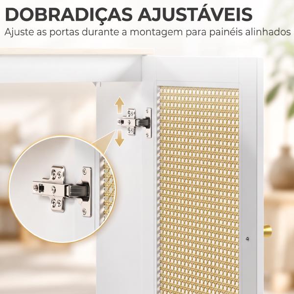 Cobre - radiador com 2 Portas em Rotim para Sala e Quarto 78x19x75 cm Branco