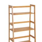 Estante de Bambu com 4 Prateleiras Estante em Forma de Escada para Sala de Estar Escritório 48x31,5x120 cm Madeira