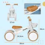Bicicleta sem Pedais para Crianças de 12 - 36 Meses Bicicleta de Equilíbrio com Assento Ajustável 56x27x39 cm Marrom