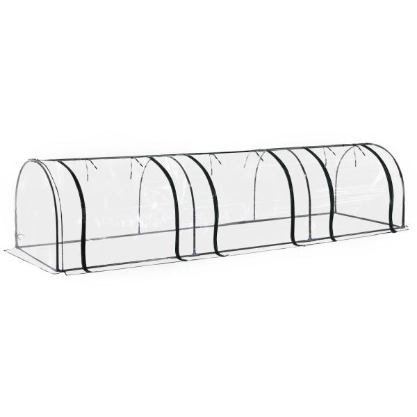 Estufa para Jardim Estufa Pequena para Cultivo de Plantas com 3 Janelas 350x100x80 cm Transparente e Verde
