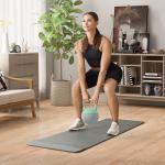 Kettlebell de 10 kg Pesa Russa Preenchida de Areia Metálica e Alça Antiderrapante para Treino em Casa Ginásio Ø21x30 cm Cinzento