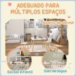 Mesa Infantil com 2 Cadeiras com Encosto em Forma de Coroa para Crianças de 3 - 6 Anos para Sala de Jogos Dormitório Branco