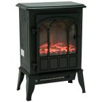 Lareira Elétrica Portátil 1000/2000W com Efeito de Chama Realista e Proteção Contra Superaquecimento 41,5x28x54 Preto