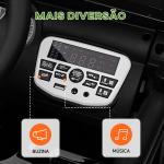 Carro Elétrico para Crianças com Bateria de 12V Controlo Remoto Faróis LED Buzina e Música 100x63x65 cm Preto