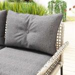 Conjunto de Jardim em Vime Sintético Conjunto de Móveis de Exterior com Sofá de 4 Módulos 1 Mesa de Centro e Almofadas Cinza