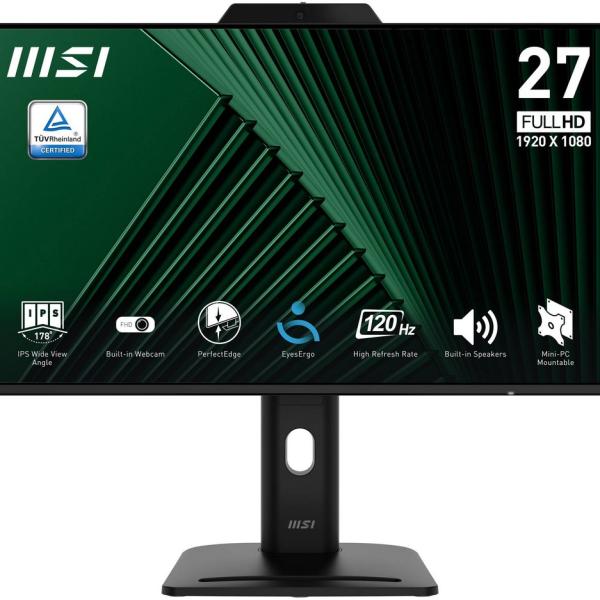 Monitor PRO MP272PMG IPS W - LED 27 FHD 16:9 120Hz VESA Adaptive Sync c/ Webcam - MSI