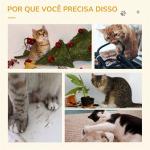 Arranhador para Gatos Pequeno 49 cm com Poste em Juta, Cama e Bola Pendente, 40x40x49 cm, Bege