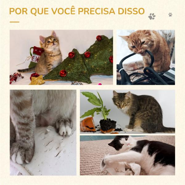 Arranhador para Gatos Pequeno 49 cm com Poste em Juta, Cama e Bola Pendente, 40x40x49 cm, Bege