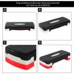 Step para Exercício Aeróbico Plataforma Step com Altura Ajustável em 2 Níveis com Carga Máxima 150kg para Exercício em Academia Casa 68x29x10 - 15cm Preto e Vermelho
