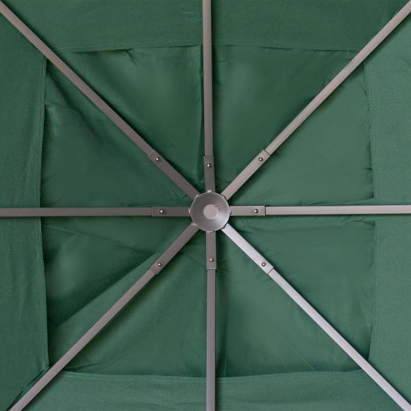Toldo de Substituição de 3x3m para Pérgola de Jardim com 8 Orifícios de Drenagem e Ventilação Verde