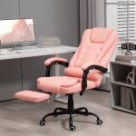 Cadeira de Massagem com 7 Pontos de Massagem Reclinável com Apoio para os Pés e Controlo Remoto 67x67x111 - 121 cm Rosa