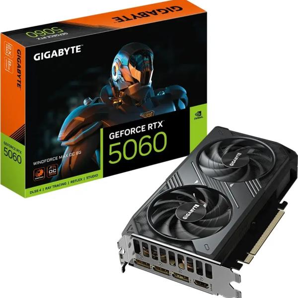 Placa Gráfica NVIDIA GeForce RTX 5060 Blackwell Windforce Max OC 8GB GDDR7 DLSS4 - GIGABYTE