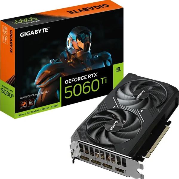 Placa Gráfica NVIDIA GeForce RTX 5060 Ti Blackwell Windforce Max OC 8 GB GDDR7 DLSS4 - GIGABYTE