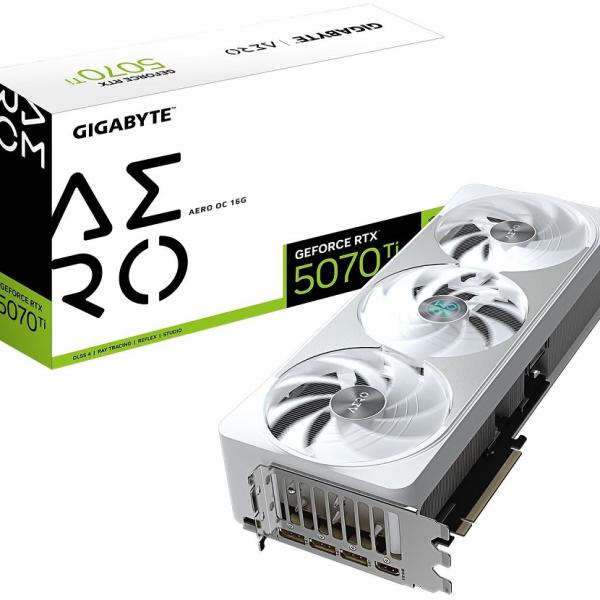 Placa Gráfica GeForce RTX 5070 Ti Aero OC 16GB GDDR7 DLSS4 - GIGABYTE