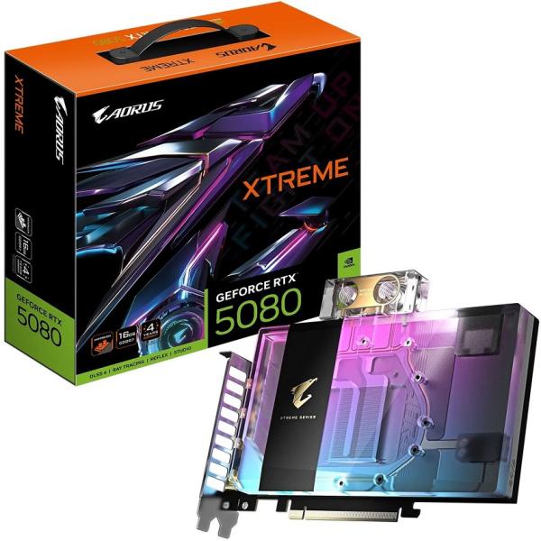 Placa Gráfica GeForce RTX 5080 Xtreme Waterforce WB 16GB GDDR7 DLSS4 - GIGABYTE