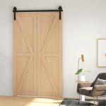 4FT/122CM Kit de Ferragens para Porta Deslizante Dobrável para 2 Portas com Trilho para Celeiro Preto