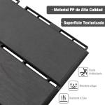 Conjunto de 9 Estrados 30x30 cm com Área de 0,81 m² para Exterior e Interior Estrados com Sistema Clique com Superfície Antiderrapante para Balcão Terraço Jardim Preto