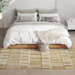 Tapete Sala de Estar 170x120 cm Tapete Lavável na Máquina de Lavar Pelo Curto Estilo Moderno Creme
