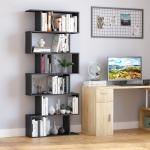 Estante com 6 Prateleiras para Livros em Formato S 80x24x191 cm preto