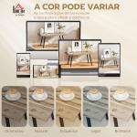 Mesa de Centro Moderna com Tampo Espesso de 4 cm, Pés de Aço, 100x50x45 cm, Carvalho