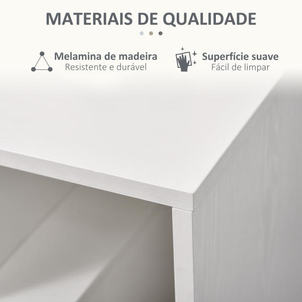 Mesa de Apoio mesa auxiliar para sala e quarto estante para arrumação 45x40x55 cm Branco