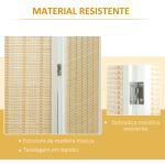 Biombo de 4 Painéis Dobrável Separador de Ambientes Tecido a Mão de Bambu e Fio de Algodão 180x180 cm Branco