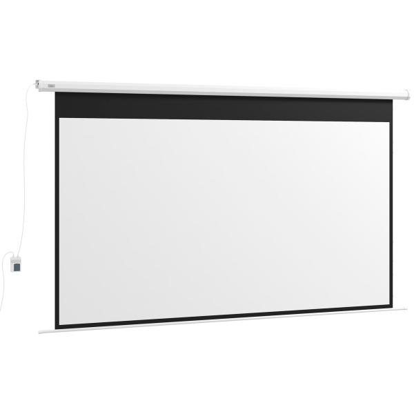 Ecrã de Projeção Elétrico 120 Polegadas com Comando à Distância 16:9 para Interior e Exterior Branco
