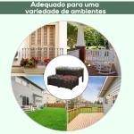 Conjunto de 4 Floreiras Quadradas Floreiras para Flores e Vegetais com Orifícios de Drenagem e Pés Altos 80x40x26 - 44 cm Marrom