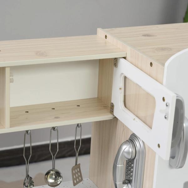 conjunto de brinquedo de cozinha para crianças acima de 3 anos inclui acessorios 74x30x81cm Branco