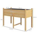 Mesa de Cultivo de Madeira Horta Elevada 115x55x80 cm com Tecido não Tecido para Cultivo de Plantas Verduras Flores Madeira