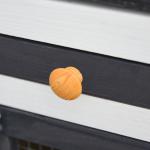 Coelheira de Madeira Gaiola para Coelhos com Teto Rebatível Escada e Bandeja Amovível para Exterior 197x49x86 cm Cinza
