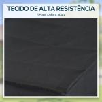 Reboque de Bicicleta para Carrinho de Carga 40kg com Capa em Tecido Oxford Refletores Estrutura em Aço e Alças para Bagagem 144x59x80 cm Preto