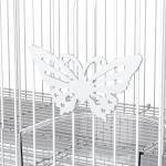 Gaiola para pássaros 60x41x41cm Aviário com 2 poleiros e 3 portas para pássaros pequenos Canários Papagaios de metal branco