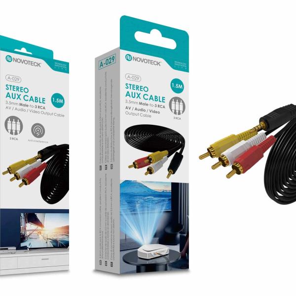 Cabo 1.50M Jack To Rca 3 NOVOTECK A-029