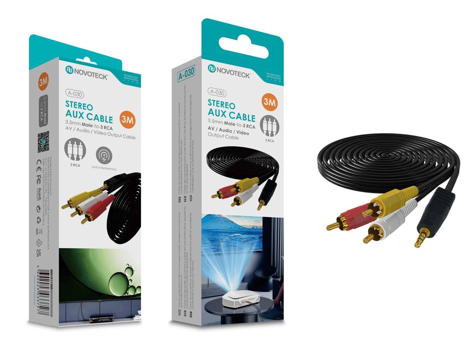 Cabo 3M Jack To Rca 3 NOVOTECK A-030