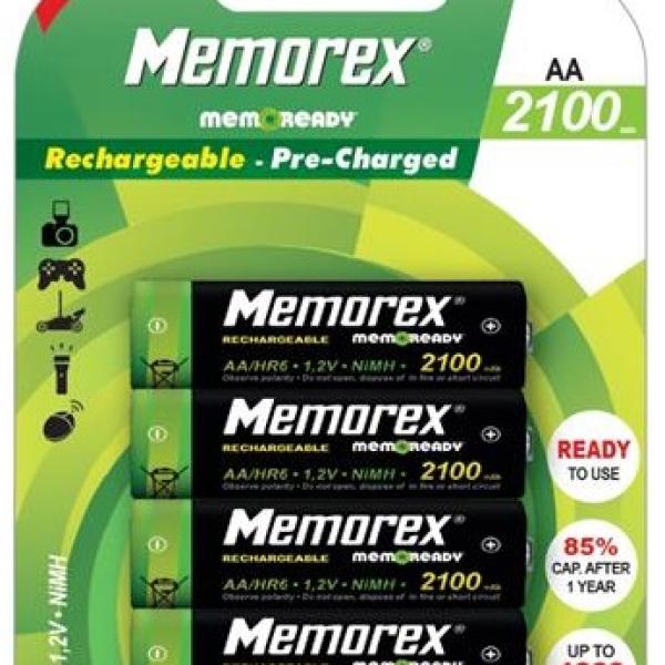 Blister 4 Pilhas Recarregáveis 1,2V AA Ni - Mh 2100mAh - MEMOREX