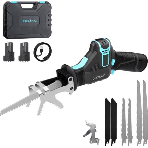 Serra de Sabre s/ Fios LongFlex 1200 Home&Garden c/ 2x Baterias 12V (Preto/Azul) - CECOTEC
