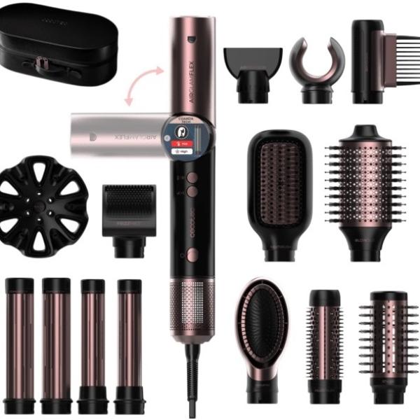 Modelador de Cabelo 14 - EM - 1 AirGlam Flex (Preto) - CECOTEC