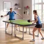 Mesa de Ping Pong Dobrável Mesa de Ping Pong Profissional com Rede e Estrutura de Aço 182x91x76 cm Verde