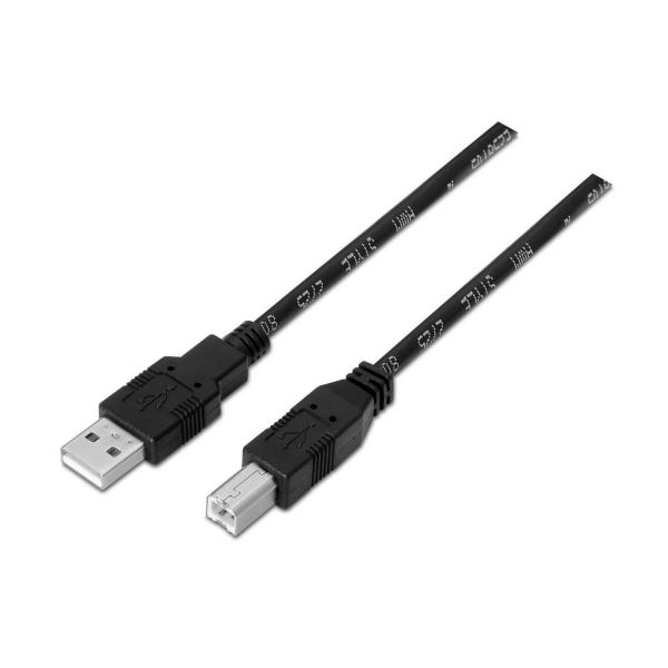 Cabo USB A Macho - USB B Macho Preto (1,8 mts) - AISENS