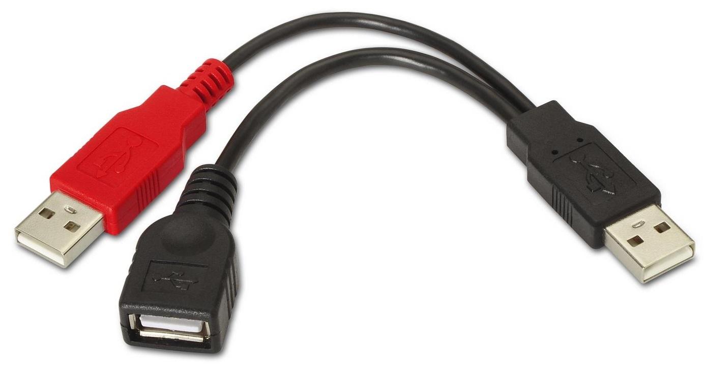Cabo USB A Macho - USB A Macho/Fêmea (15cm) - AISENS